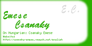 emese csanaky business card